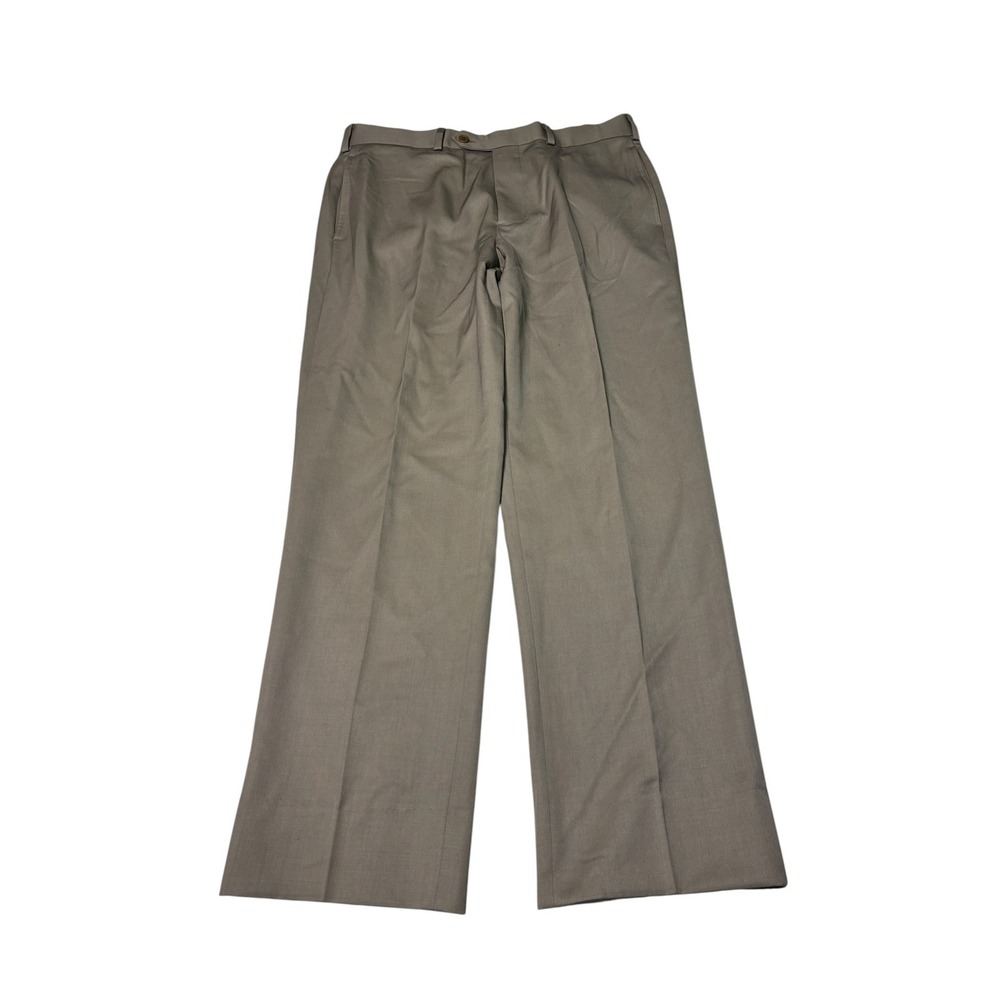 Brooks Brothers Madison 100% Wool Dress Pants Taupe Brown Mens 34x30 Pleated